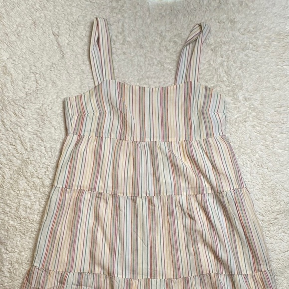 Madewell Rainbow Striped Midi-Dress with buttons - Picture 1 of 12